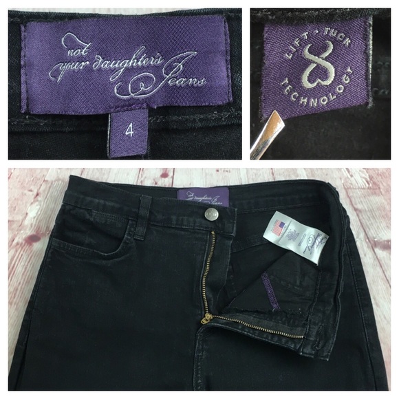 💸NYDJ High Waist Straight Leg Black jean size 4 - Picture 6 of 8